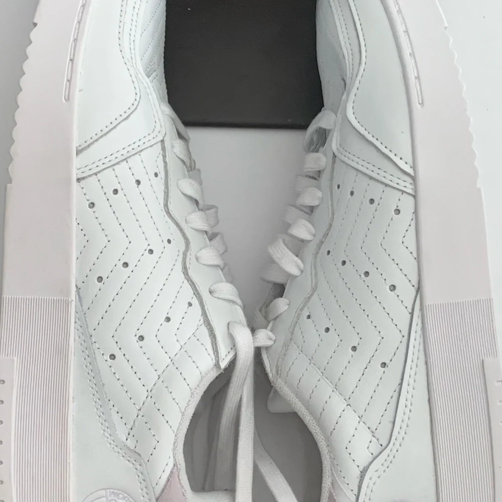 ADIDAS Supercourt Leather Sneakers Cloud White Lilac Tennis Athletic Size 10 - Picture 13 of 16